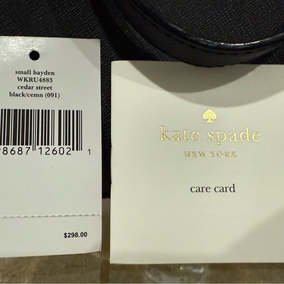 $298 RV Kate Spade New York Hayden Small Black/Cream Women's Purse - Picture 5 of 9